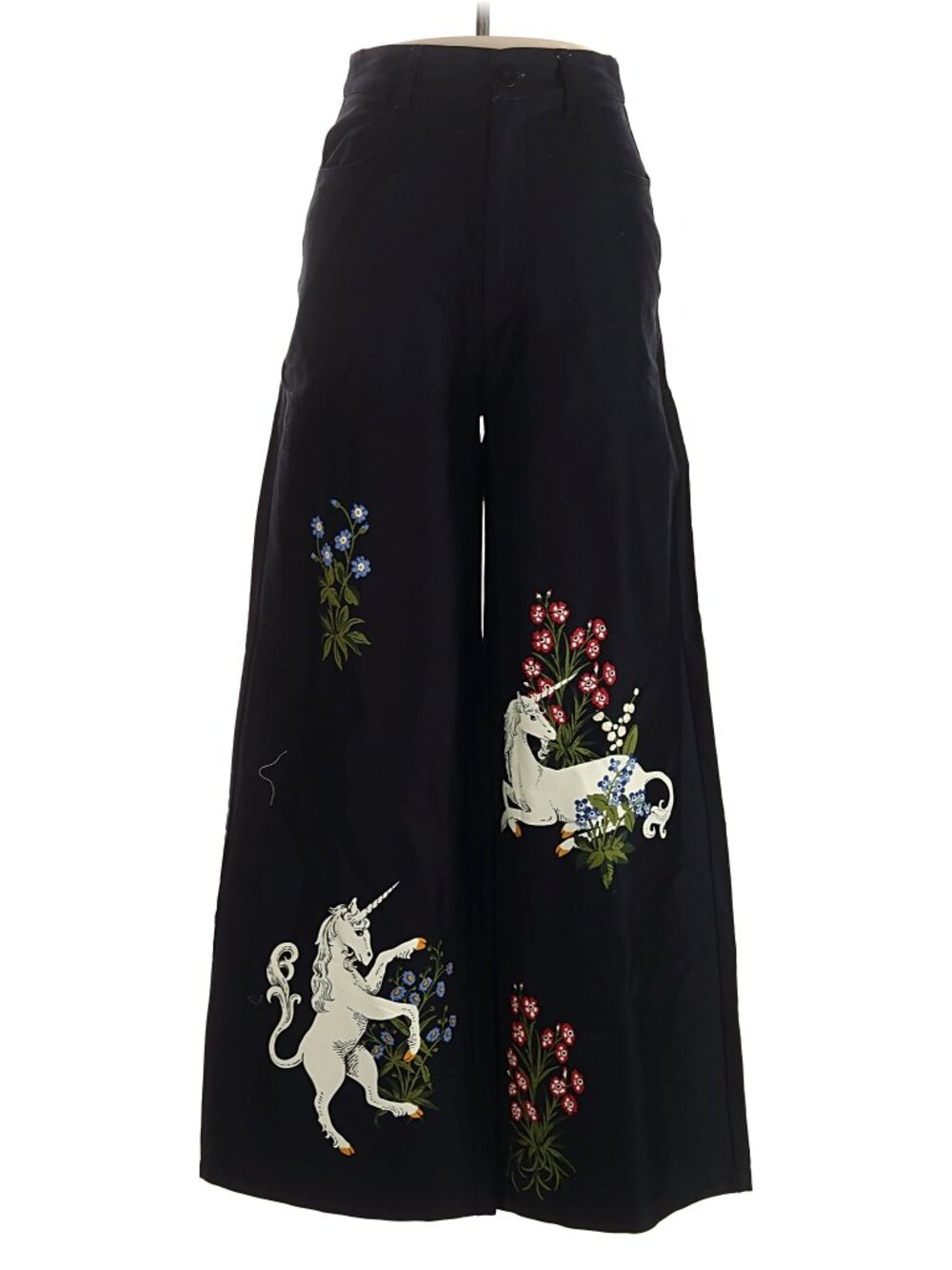 Dangerfield Unicorn Tears Wide Leg Trousers Black Size 8 / US 4 NWT